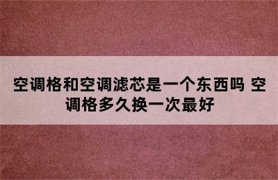 空调格和空调滤芯是一个东西吗 空调格多久换一次最好